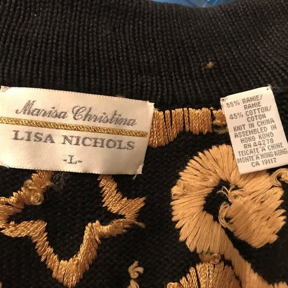 Marisa Christina Gold Embroidered Sweater - Picture 3 of 3